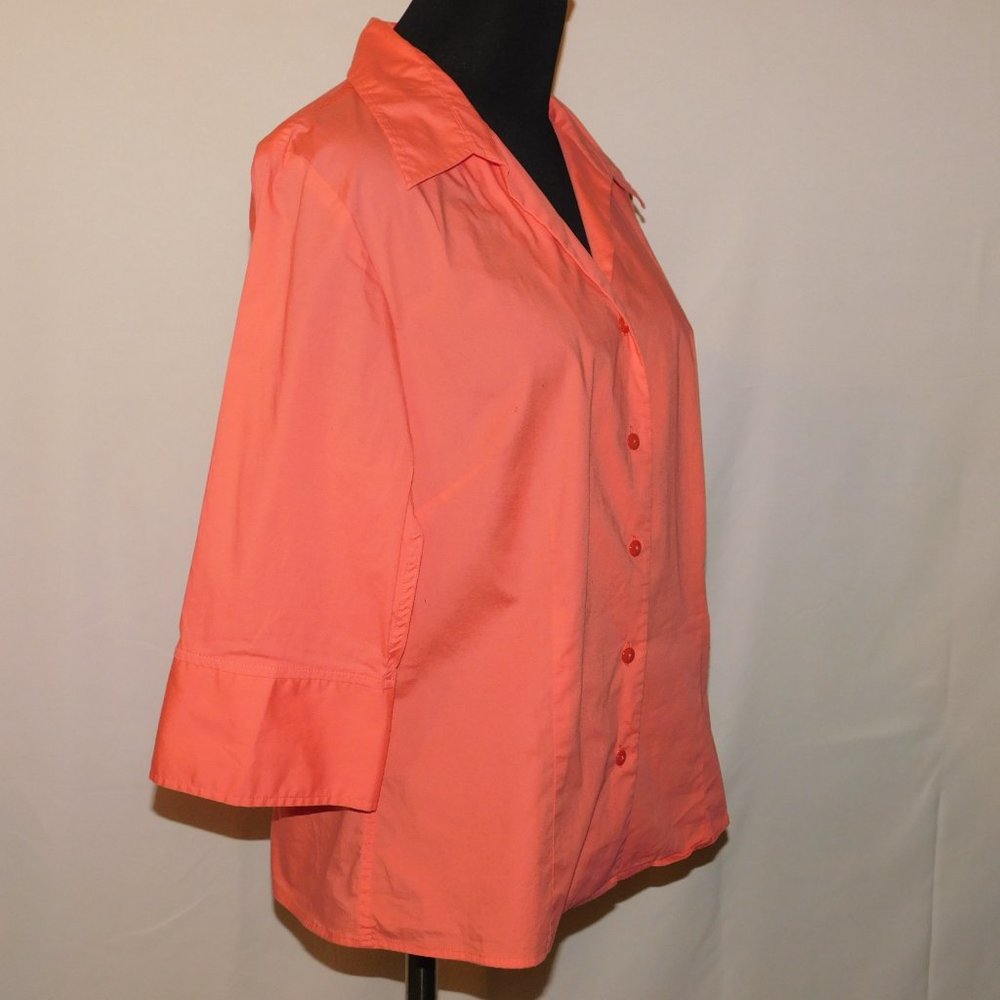 Pendleton Button Down Orange Blouse Size Large - image 8